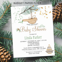 Budget winter bos robuuste baby shower uitnodiging