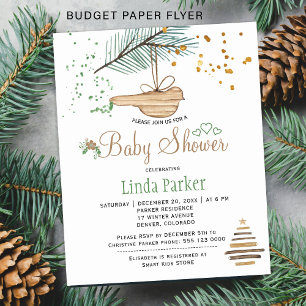 Budget winter bos robuuste baby shower uitnodiging flyer