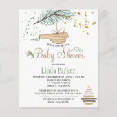 Budget winter bos rustieke babyshower uitnodiging (Voorkant)