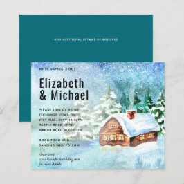 Budget Winter Boshuis Bruiloft Uitnodiging