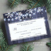 Budget winter bruiloft marine witte sneeuwvlokken informatiekaartje