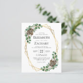 Budget winter bruiloft waterverf groene decoratie (Staand voorkant)