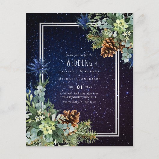 BUDGET Winter Eucalyptus Denneappels Trouwdag Flyer (Voorkant)