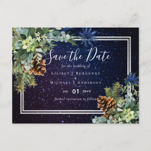 BUDGET Winter Eucalyptus Denneappels Trouwen Briefkaart