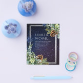 BUDGET Winter Eucalyptus Dennenappels Bruiloft Flyer (Enkel)