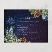 BUDGET Winter Eucalyptus Dennenkegels Trouwfeest Briefkaart (Voorkant)