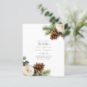 BUDGET Winter Eucalyptus Pine Cones Weddenschap (Staand voorkant)