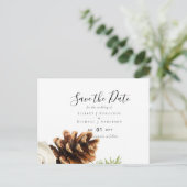 BUDGET Winter Eucalyptus Pine Cones Weddenschap Briefkaart (Staand voorkant)