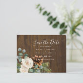 BUDGET Winter Eucalyptus Pine Cones Weddenschap Briefkaart (Staand voorkant)