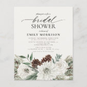 Budget Winter Evergreen Bruids douche Uitnodiging Flyer (Voorkant)