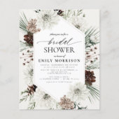 Budget Winter Evergreen Bruids douche Uitnodiging Flyer (Voorkant)