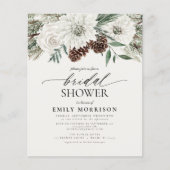 Budget Winter Evergreen Bruids douche Uitnodiging Flyer (Voorkant)