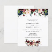 Budget Winter Floral Wedding Invitation Flyer (Voorkant / Achterkant)
