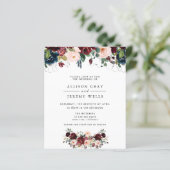 Budget Winter Floral Wedding Invitation Flyer (Staand voorkant)