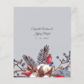Budget Winter Florals Arched Wedding Uitnodiging (Achterkant)