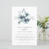Budget Winter Florals kerstbruiloft uitnodiging (Staand voorkant)