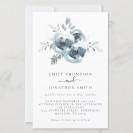 Budget Winter Florals kerstbruiloft uitnodiging