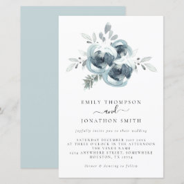 Budget Winter Florals kerstbruiloft uitnodiging
