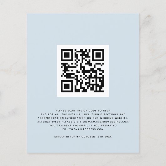 BUDGET Winter Florals QR Code Weddenschap (Achterkant)