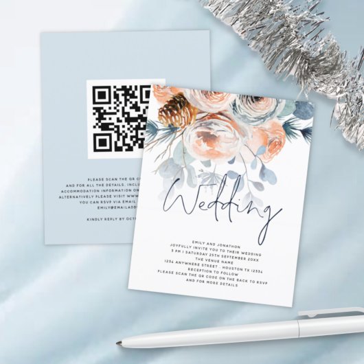 BUDGET Winter Florals QR Code Weddenschap