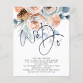 BUDGET Winter Florals we QR code Weduwen uitnodige (Voorkant)
