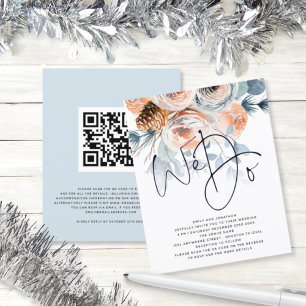 BUDGET Winter Florals we QR code Weduwen uitnodige