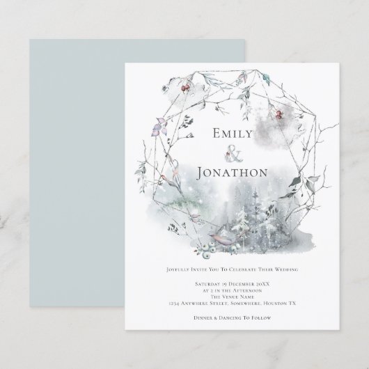 Budget Winter Foliage Berries Weddenschap (Voorkant / Achterkant)