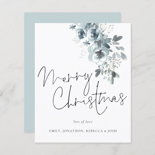 Budget Winter Foliage Merry Kerstmis Kaart (Voorkant / Achterkant)