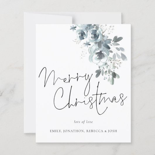 Budget Winter Foliage Merry Kerstmis Kaart (Voorkant)