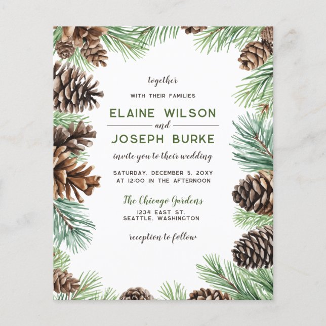 Budget Winter Foliage Pine Pine Huwelijk (Voorkant)