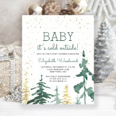 Budget Winter Forest Baby shower Invite