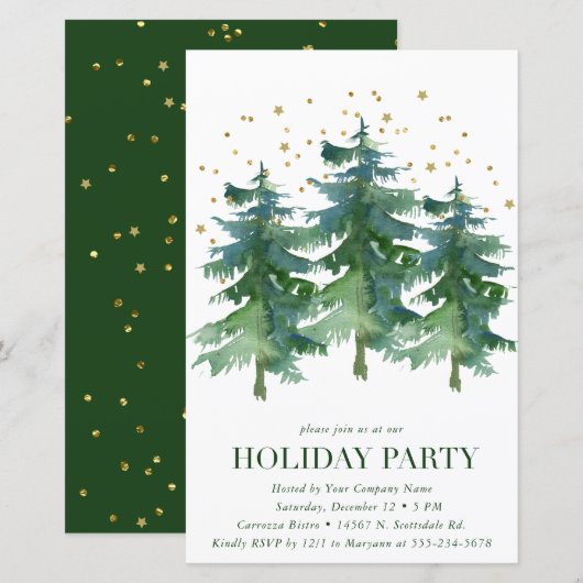 Budget Winter Forest Company Holiday Party (Voorkant / Achterkant)