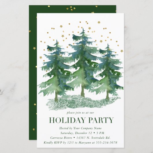Budget Winter Forest Company Holiday Party (Voorkant / Achterkant)