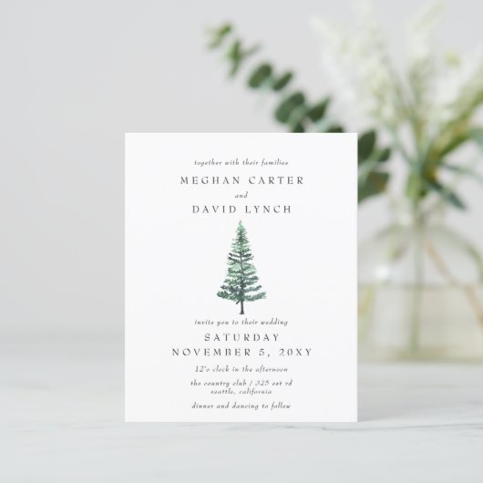 Budget Winter Forest Pine Wedding (Staand voorkant)