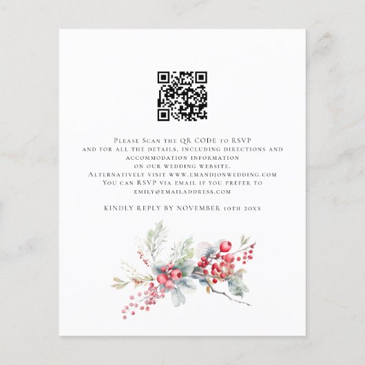 Budget Winter gebladerte bessen krans bruiloft (Achterkant)