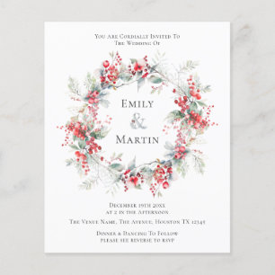 Budget Winter gebladerte bessen krans bruiloft