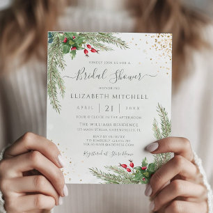 Budget Winter Greenery Bridal Shower