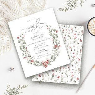 Budget Winter Greenery Rode Bloemen 100e Verjaarda