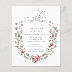 Budget Winter Greenery Rode Bloemen 18e Verjaardag