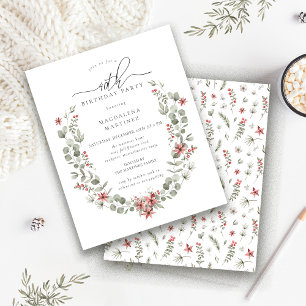 Budget Winter Greenery Rode Bloemen 40e Verjaardag