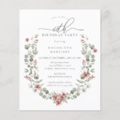 Budget Winter Greenery Rode Bloemen 60ste Verjaard (Voorkant)