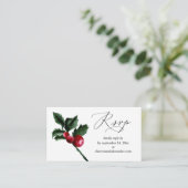 Budget Winter Holly Berry SM Meal RSVP Informatiekaartje (Staand voorkant)