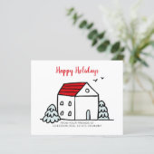 Budget Winter House Real Estate Holiday Card (Staand voorkant)