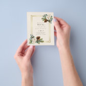 BUDGET Winter Huwelijk Witte Rozen Goud Stof Blauw Flyer (Hand)