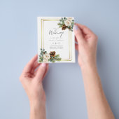 BUDGET Winter Huwelijk Witte Rozen Goud Stof Blauw Flyer (Hand)