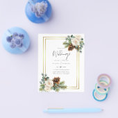 BUDGET Winter Huwelijk Witte Rozen Goud Stof Blauw Flyer (Enkel)