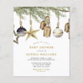 Budget Winter Kerst Baby shower Uitnodiging (Voorkant)