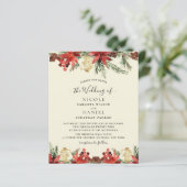 Budget Winter Kerstmis Burgundy Wedding Flyer (Staand voorkant)