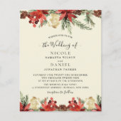 Budget Winter Kerstmis Burgundy Wedding Flyer (Voorkant)