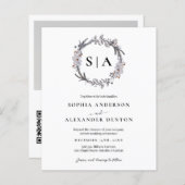 Budget Winter Krans Foto QR code bruiloft uitnodig (Voorkant / Achterkant)